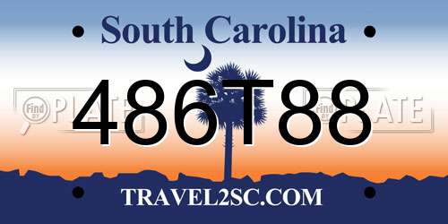 486T88 South Carolina License Plate