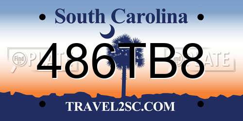 486TB8 South Carolina License Plate