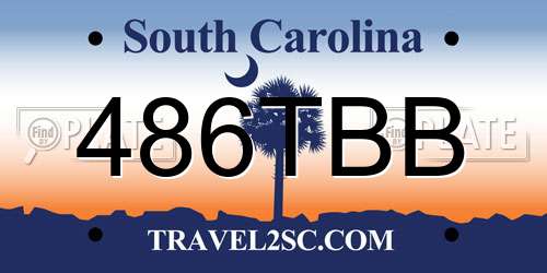 486TBB South Carolina License Plate