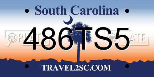 486TS5 South Carolina License Plate