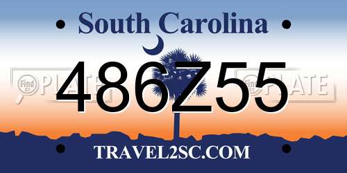 486Z55 South Carolina License Plate