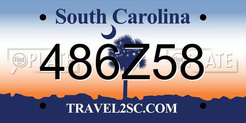 486Z58 South Carolina License Plate