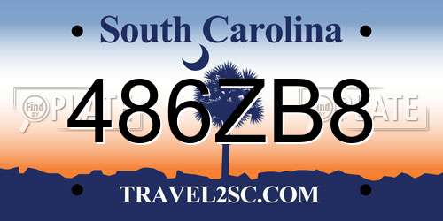 486ZB8 South Carolina License Plate