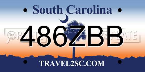 486ZBB South Carolina License Plate