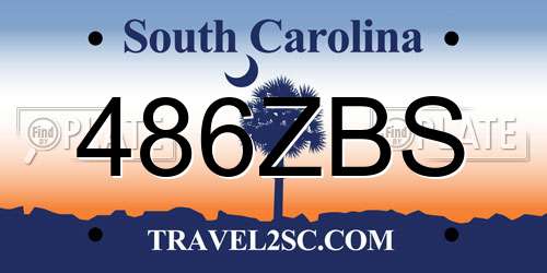 486ZBS South Carolina License Plate