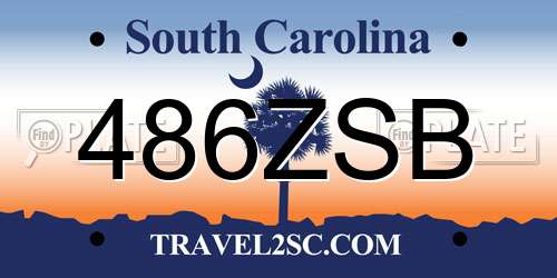 486ZSB South Carolina License Plate