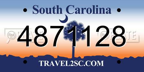4871128 South Carolina License Plate