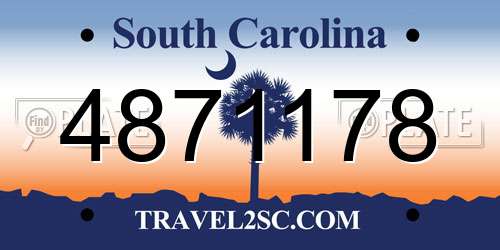 4871178 South Carolina License Plate