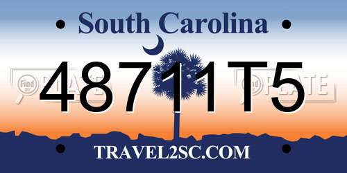 48711T5 South Carolina License Plate