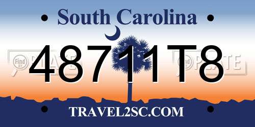48711T8 South Carolina License Plate