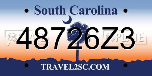 48726Z3 South Carolina License Plate