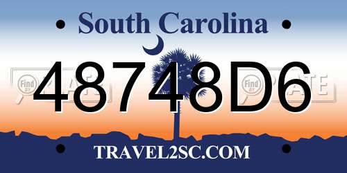 48748D6 South Carolina License Plate