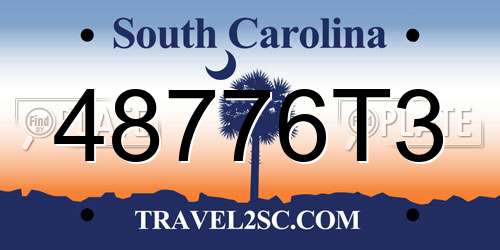 48776T3 South Carolina License Plate