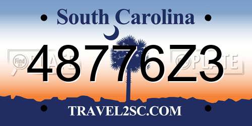 48776Z3 South Carolina License Plate