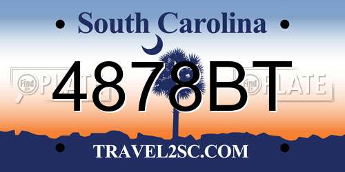 4878BT South Carolina License Plate