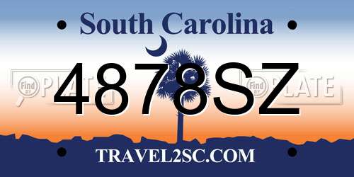 4878SZ South Carolina License Plate