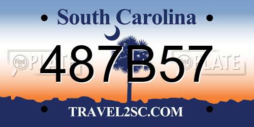 487B57 South Carolina License Plate