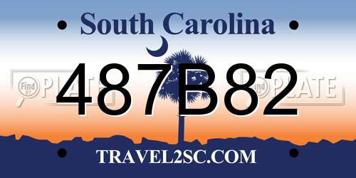 487B82 South Carolina License Plate