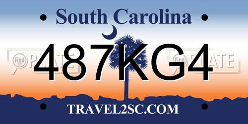 487KG4 South Carolina License Plate