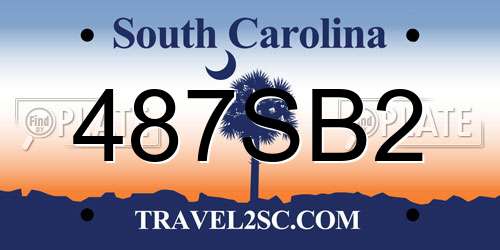 487SB2 South Carolina License Plate
