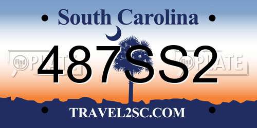 487SS2 South Carolina License Plate