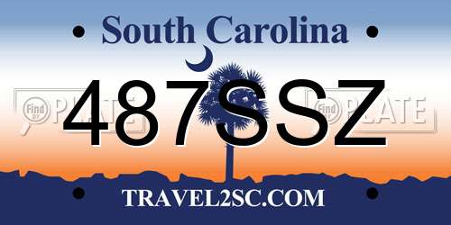 487SSZ South Carolina License Plate