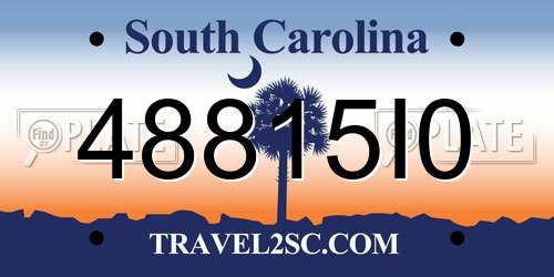 48815I0 South Carolina License Plate