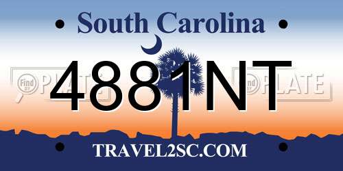4881NT South Carolina License Plate