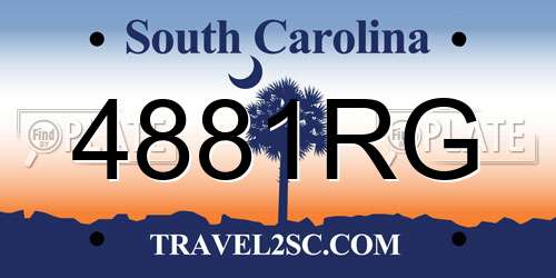 4881RG South Carolina License Plate