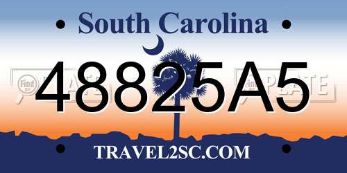 48825A5 South Carolina License Plate