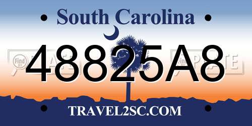 48825A8 South Carolina License Plate