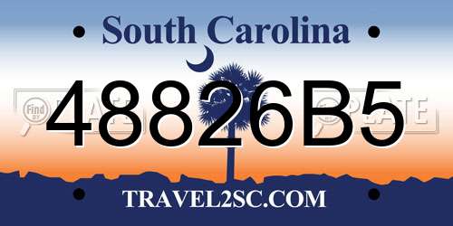 48826B5 South Carolina License Plate
