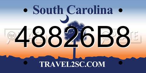 48826B8 South Carolina License Plate