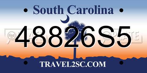 48826S5 South Carolina License Plate