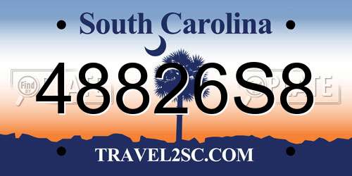 48826S8 South Carolina License Plate