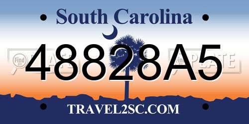 48828A5 South Carolina License Plate