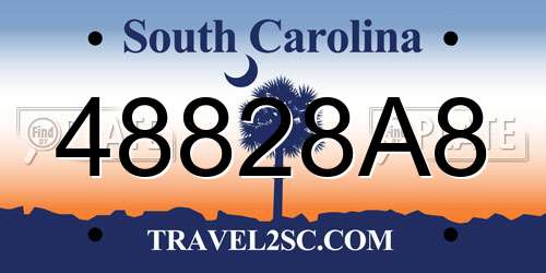 48828A8 South Carolina License Plate