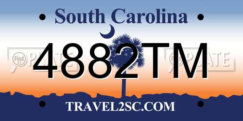 4882TM South Carolina License Plate