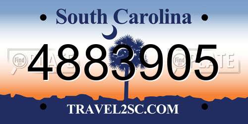 4883905 South Carolina License Plate