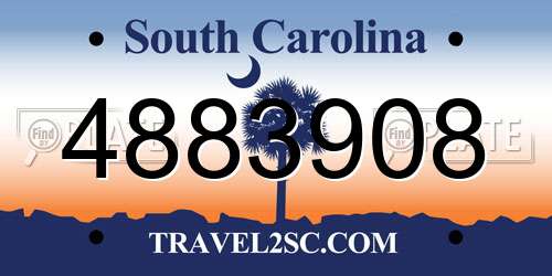 4883908 South Carolina License Plate
