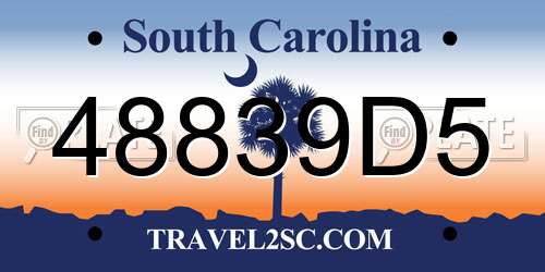 48839D5 South Carolina License Plate