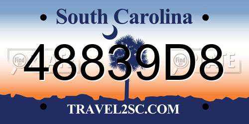 48839D8 South Carolina License Plate
