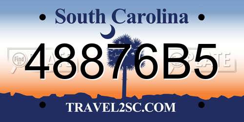 48876B5 South Carolina License Plate