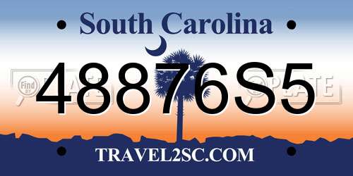48876S5 South Carolina License Plate