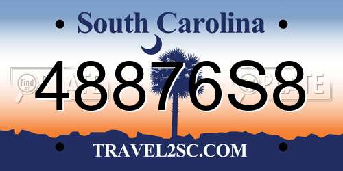 48876S8 South Carolina License Plate