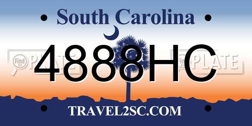 4888HC South Carolina License Plate