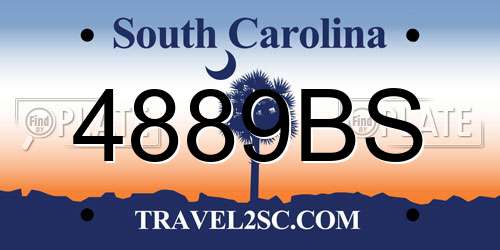 4889BS South Carolina License Plate
