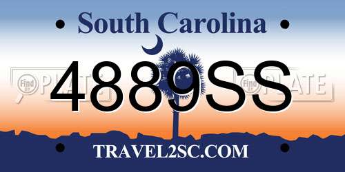 4889SS South Carolina License Plate