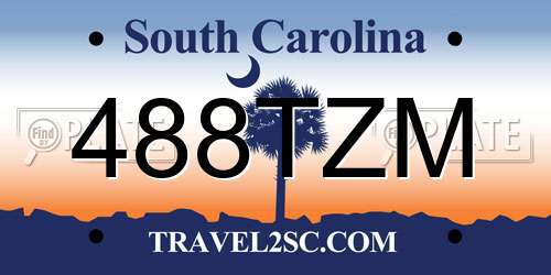 488TZM South Carolina License Plate