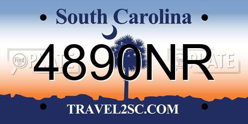 4890NR South Carolina License Plate